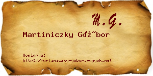 Martiniczky Gábor névjegykártya