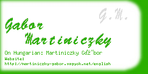 gabor martiniczky business card